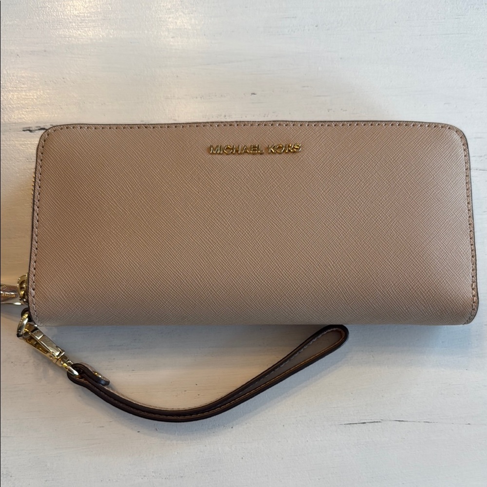 Michael Kors Tan Wristlet Wallet
